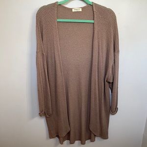 Taupe Waffle Slouchy Cardigan